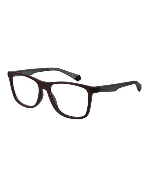 Polaroid Black Burgundy Polyester Glasses (frames) for men