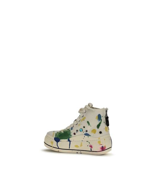 R13 Green High Top Sneakers Off Paint-Splatter