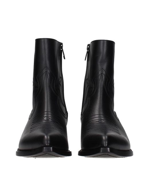 Céline Black Leather Ankle Boots