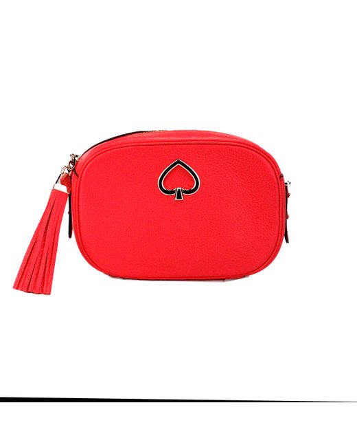Kate Spade Red Kourtney Small Stoplight Pebble Leather Camera Bag Crossbody Handbag