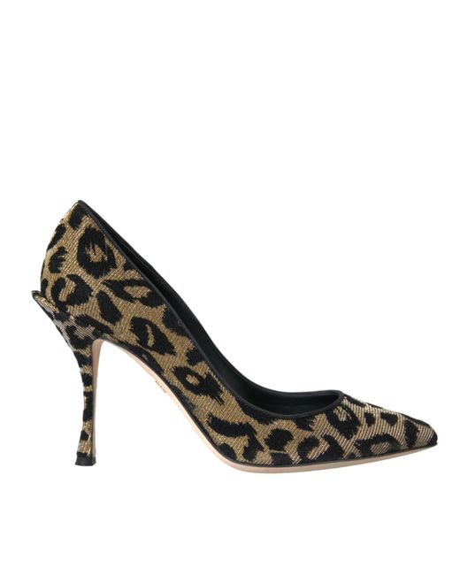 Dolce Gabbana Leopard Lurex Heels Pumps Shoes in Metallic Lyst UK