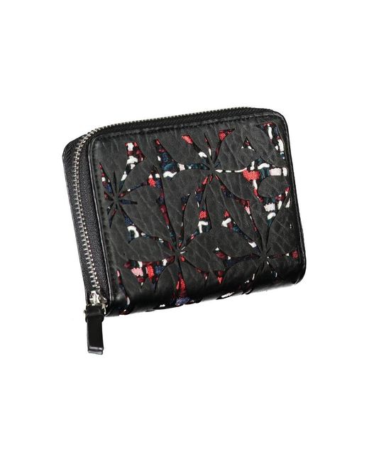 Desigual Black Elegant Zip Wallet With Contrasting Accents