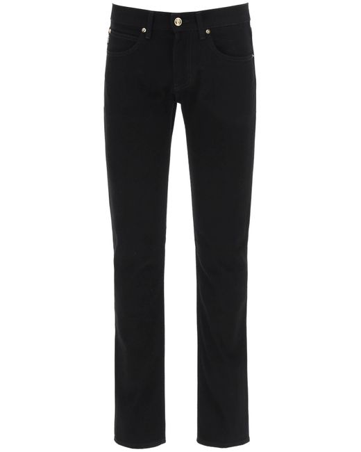 Versace Denim Slim Fit Jeans With Medusa Embroidery in Nero (Black 