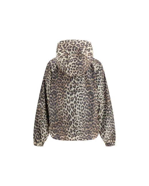 Ganni Gray Multicolor Nylon Rain Coat