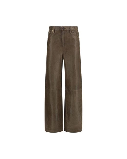 Golden Goose Deluxe Brand Brown Leather Pants