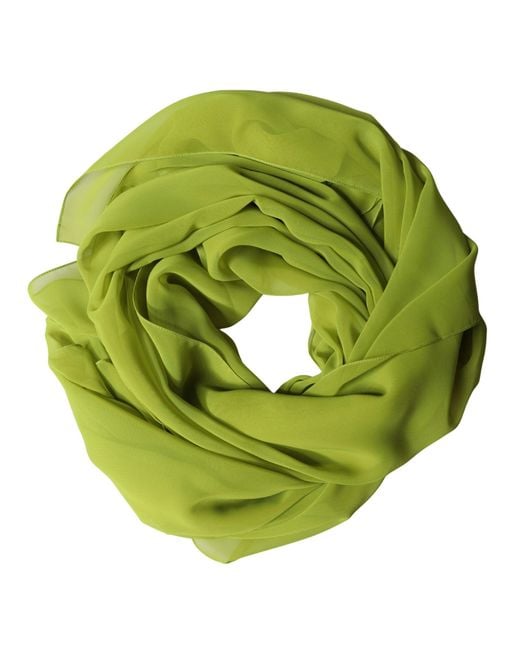 Dolce & Gabbana Green Neck Wrap Shawl Foulard 131Cm X 99.5Cm Scarf