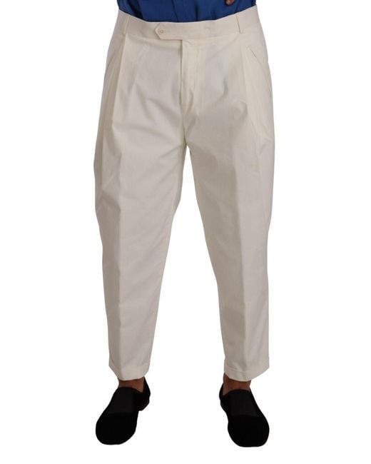 Dolce & Gabbana Multicolor Elegant Cotton Stretch Dress Pants for men