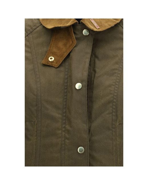 Barbour Green Bicolor Cotton Shell Jacket