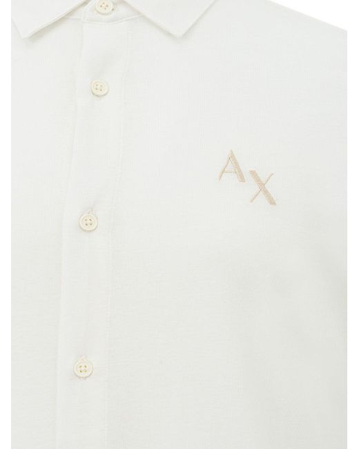 Armani Exchange White Organic Cotton Shirt for men