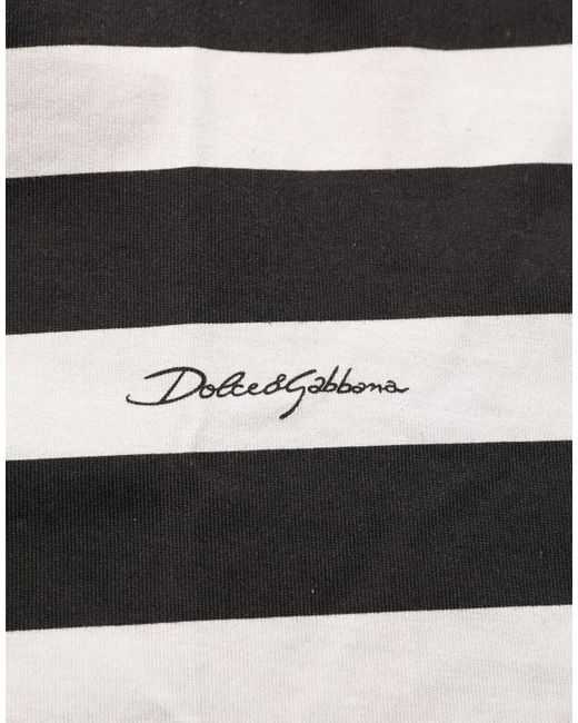 Dolce & Gabbana Black Stripes Cotton Sleeveless T-Shirt for men