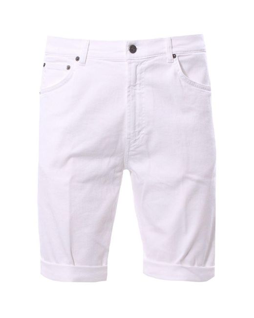 Dondup White Chic Stretch Cotton Bermuda Shorts for men