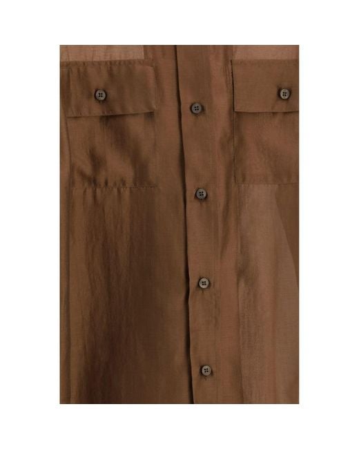 THE LATEST Brown Lycra Dress Shirt