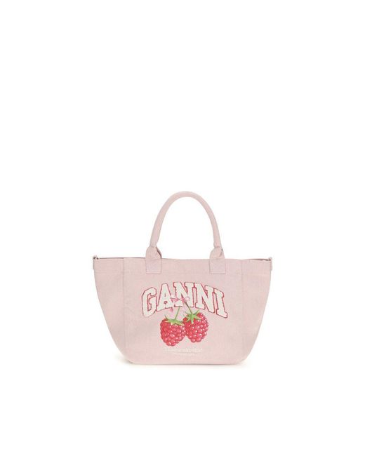 Ganni Pink Multicolor Recycled Polyester Shoulder Bag