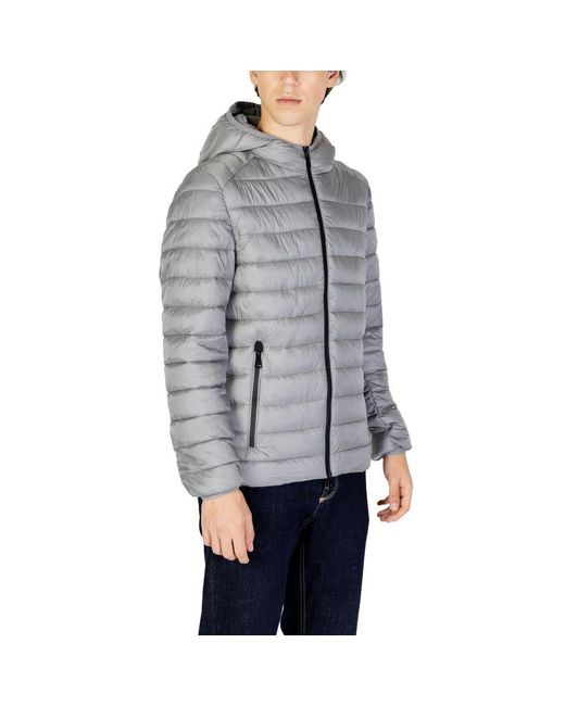 Gianni Lupo Gray Polyamide Jacket for men