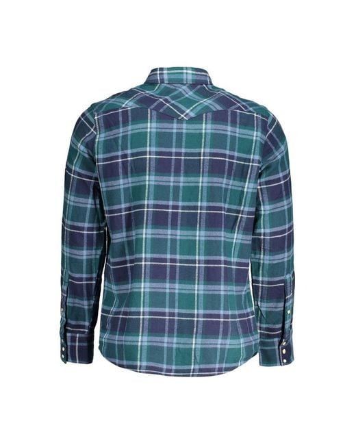 Wrangler Blue Verde Cotton Men Shirt for men