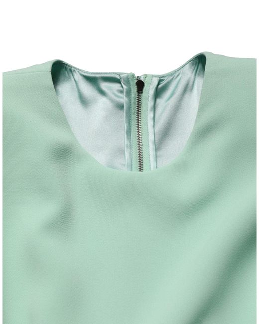 Dolce & Gabbana Green Viscose Long Sleeves Gown Dress Elastane