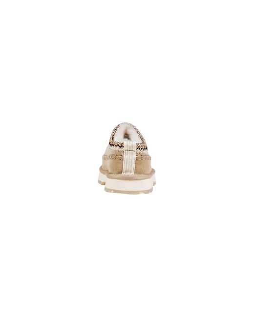 EMU White Gray Leather Slippers