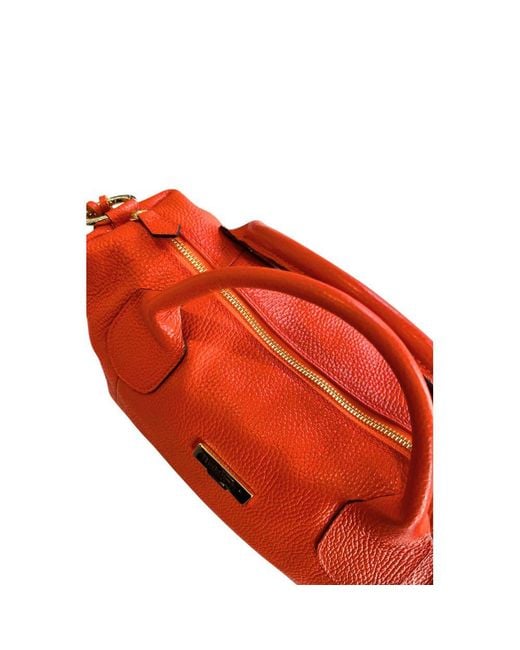 Baldinini Red Orange Leather Handbag