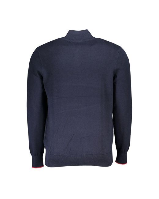 Timberland Blue Organic Cotton Half Zip Sweater for men