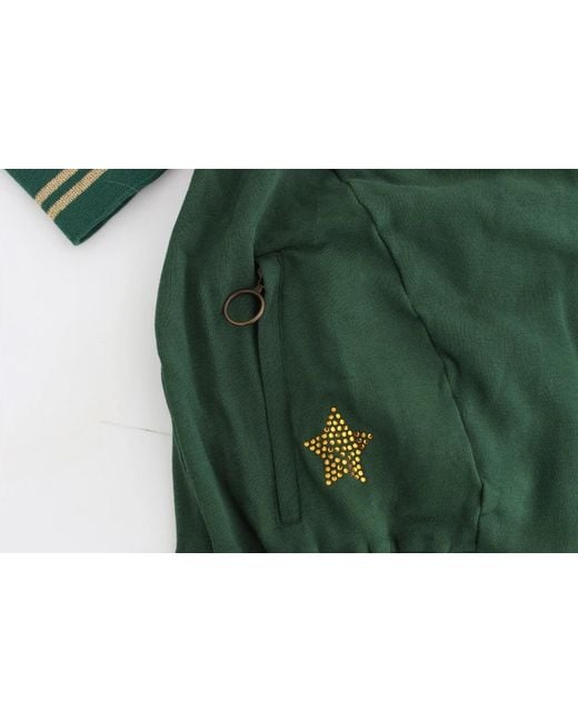 John Galliano Green Mock Zip Cardigan Sweatshirt Sweater Jacket