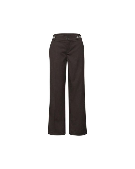 Street One Black Brown Viscose Casual Pants