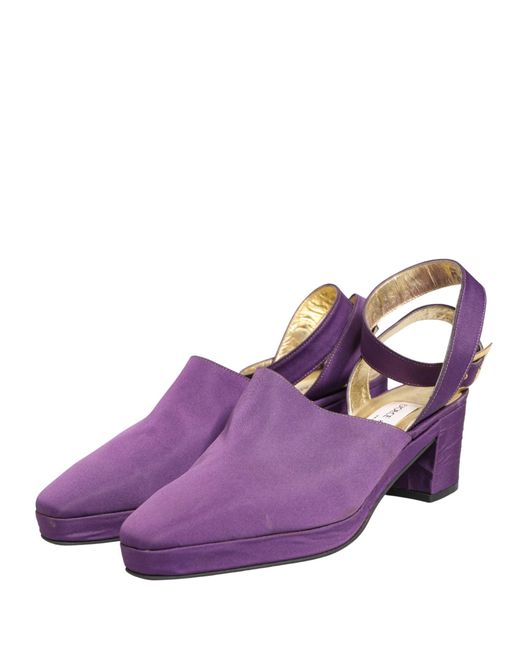 Dolce & Gabbana Purple Suede Sandals Shoes