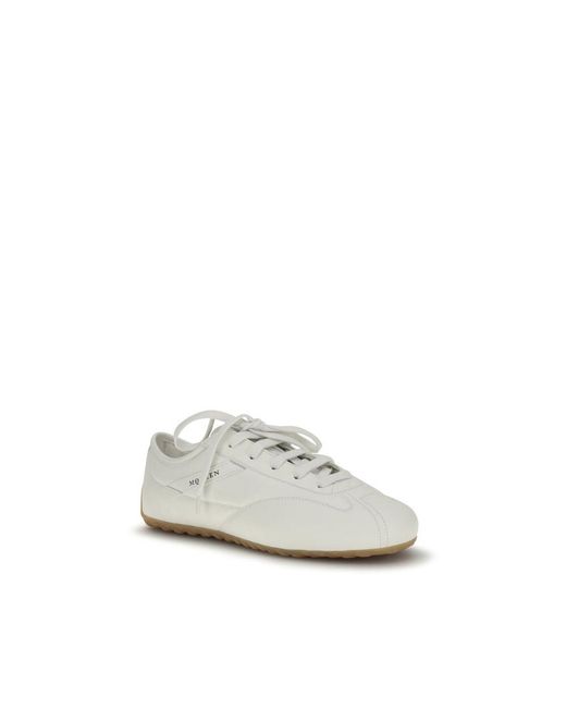 McQueen White Calf Leather Bos Taurus Athletic Sneakers for men