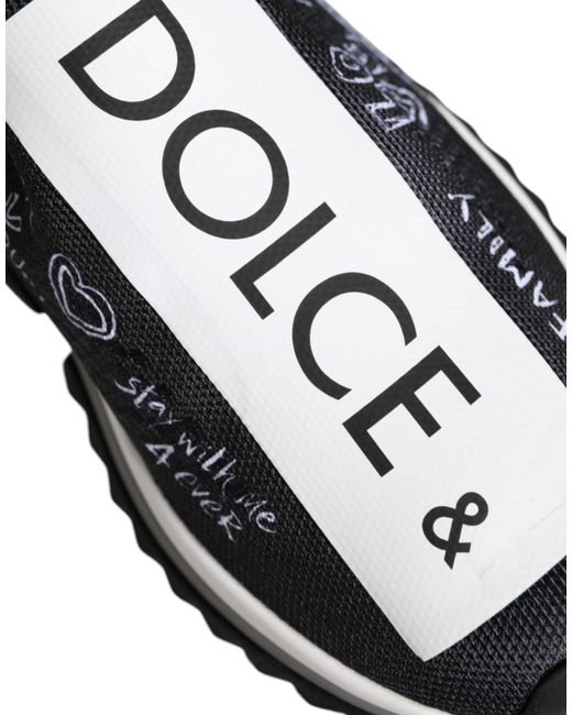 Dolce & Gabbana Multicolor Black White Sorrento Low Top Sneakers Shoes