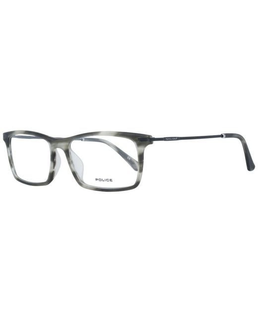 Police Metallic Gray Metal & Plastic Glasses (frames) for men