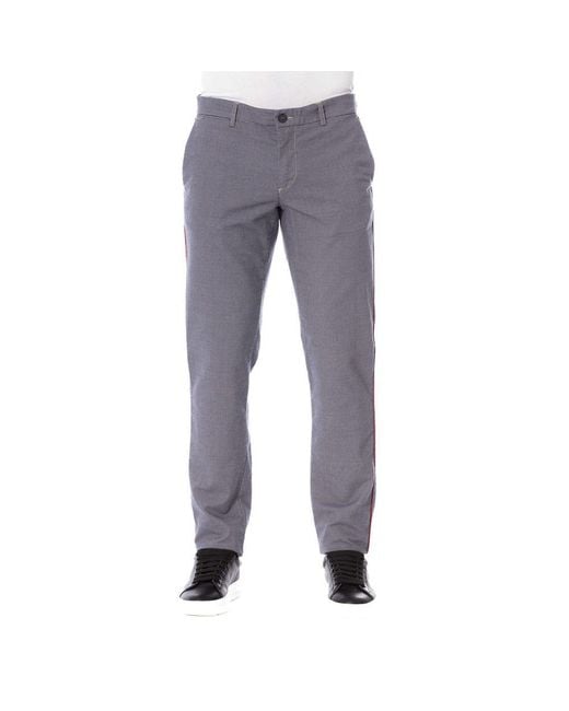 Trussardi Gray Chic Trousers With Elegant Pockets for men