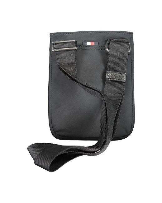 Tommy Hilfiger Gray Black Polyester Men's Shoulder Bag for men