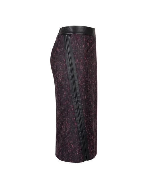 Trussardi Purple Black Wool Skirt