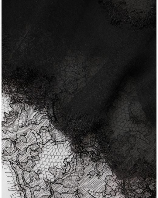 Dolce & Gabbana Black Silk Floral Lace Chemise Lingerie Top