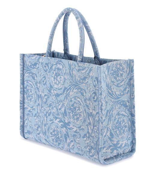 Versace Blue Athena Barocco Tote Bag
