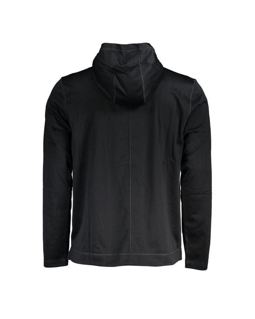 Calvin Klein Black Sleek Hooded Sweatshirt With Logo Print for men