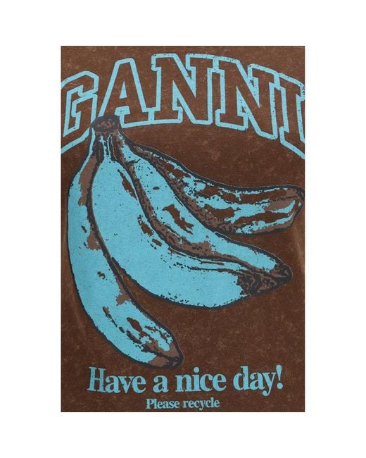 Ganni Brown Cotton T