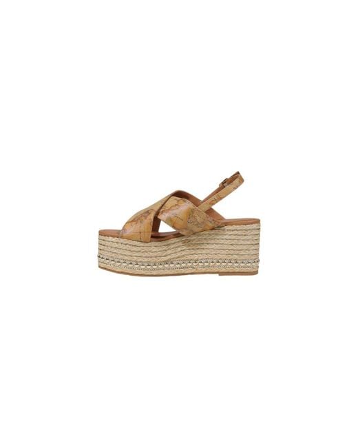 Alviero Martini 1A Classe Metallic Beige Polyethylene Platform Sandals