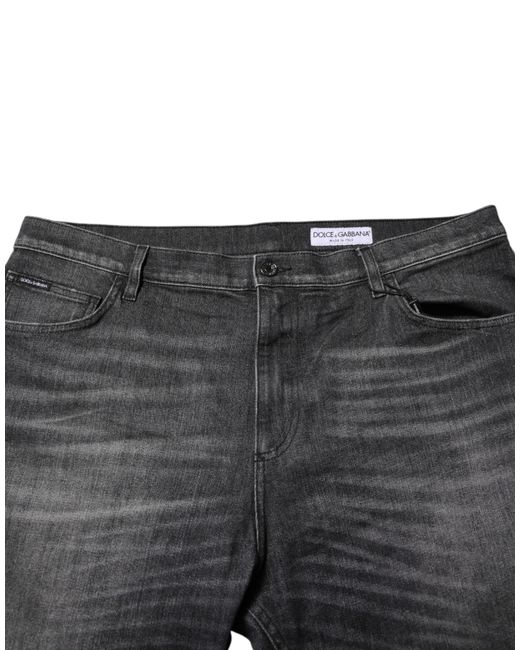 Dolce & Gabbana Black Faded Straight Leg Jeans for men