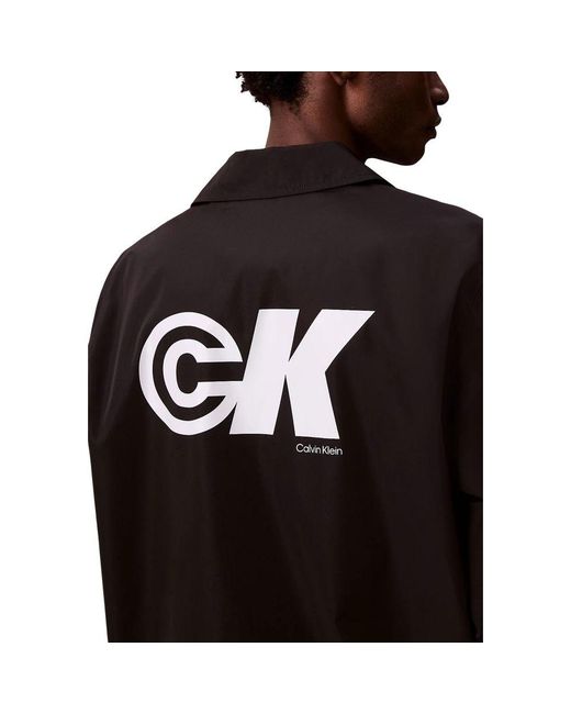 Calvin Klein Black Polyester Shell Jacket for men