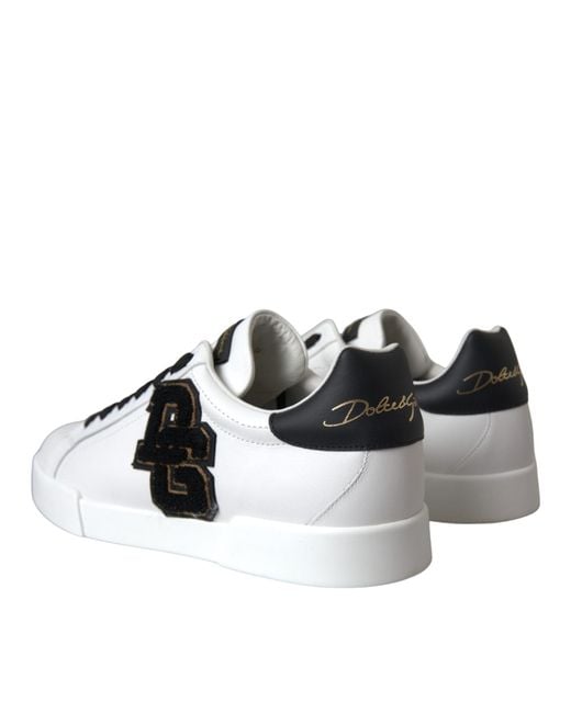 Dolce & Gabbana White Leather Dg Logo Casual Low Top Sneakers Shoes for men