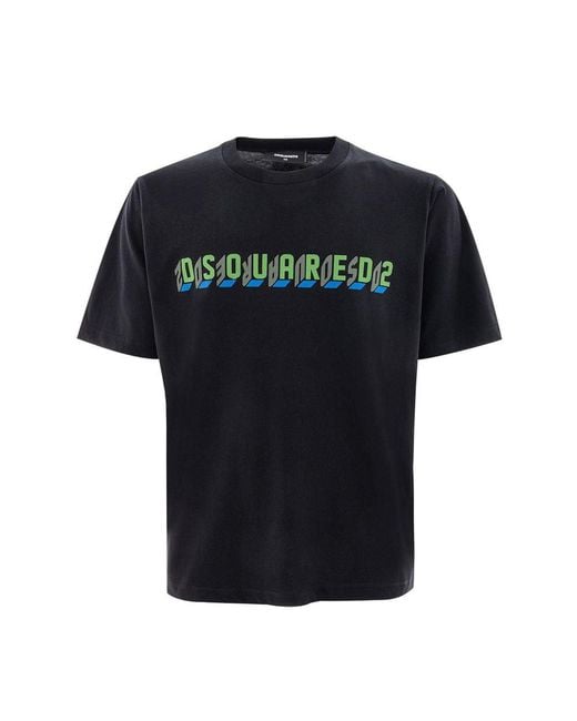 DSquared² Black Cotton T-Shirt for men
