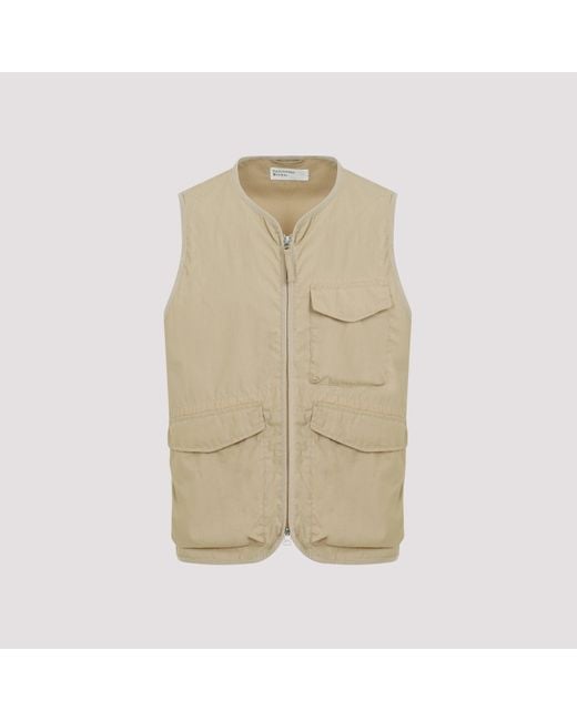 Universal Works Natural Sand Parachute Liner Recycled Polyester Gilet for men