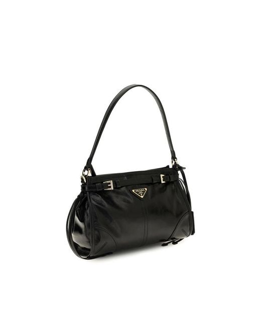 Prada Black Calf Leather Bos Taurus Handbag