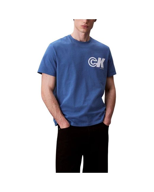 Calvin Klein Blue Cotton T for men