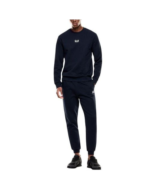 EA7 Blue Cotton Sweatshirt for men