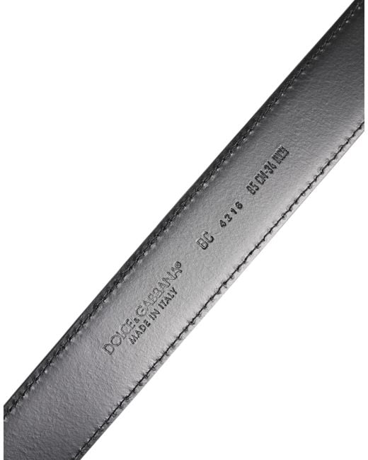 Dolce & Gabbana Black Classic Calf Leather Silver Buckle Belt for men
