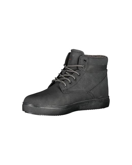 Carrera Black Chic Lace-Up Boots With Contrast Details for men