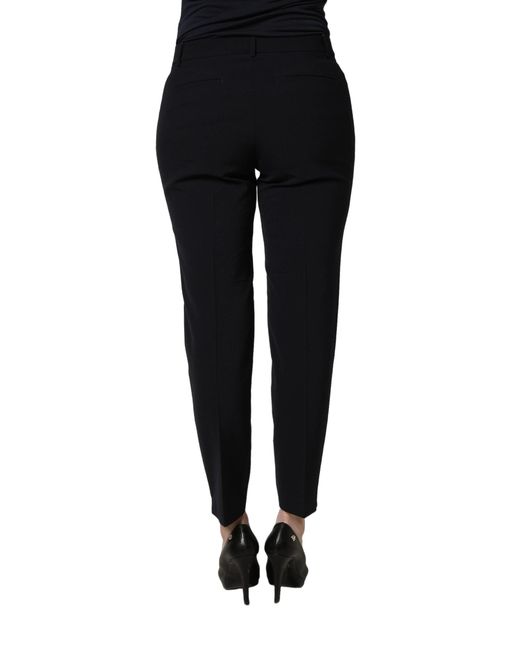Peserico Black Skinny Mid Waist Chino Trouser Pants