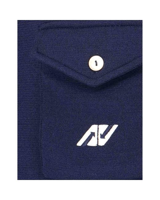 Autry Blue Nylon Cardigan for men