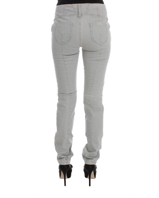 CoSTUME NATIONAL Pants Gray Cotton Blend Super Slim Fit Jeans